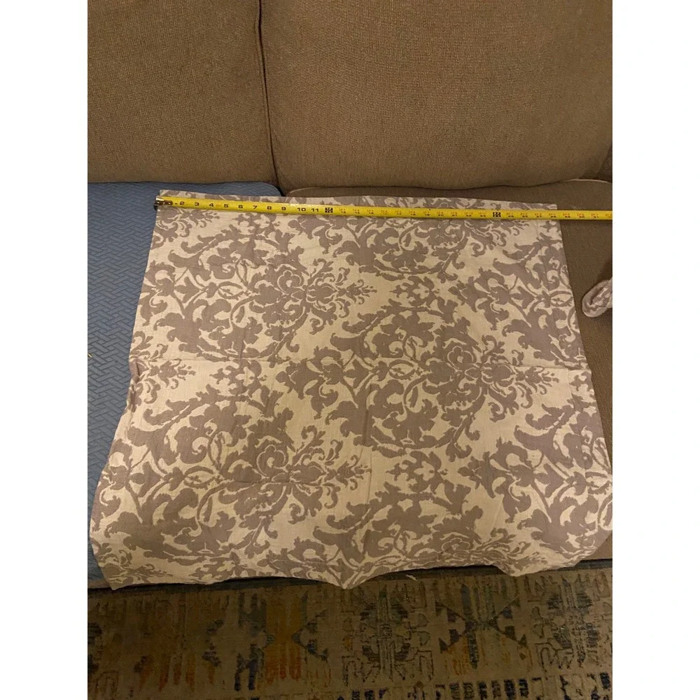 Pottery Barn JACQUARD MEDALLION Duvet Cover 2 shams Damask Linen Queen 92x88